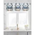 thumbnail image 2 of Blue Crab Coastal Kitchen Valances for Windows Farmhouse Linen Window Valance Curtain for Living Room Window Treatment Nautical Summer Coral Ocean Beach Valance Rod Pocket Topper Drape, 54 x 18 Inch, 2 of 6