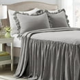 thumbnail image 1 of Lush Decor Ruffle Skirt Bedspread Dark Gray 3Pc Set Queen, 1 of 6