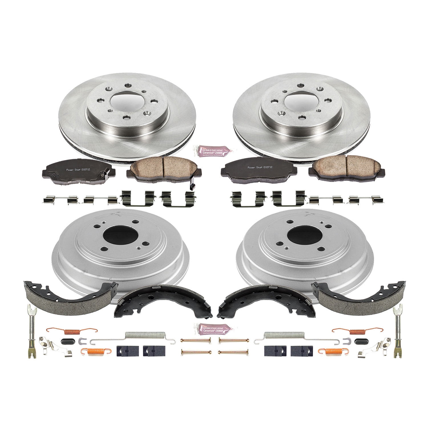 Power Stop Front and Rear Stock Replacement Drum and Shoe Kit KOE15247DK