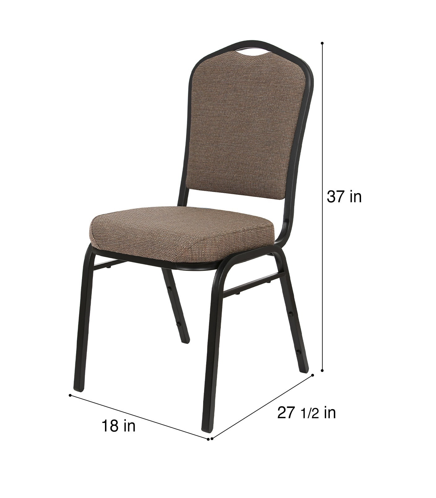 Hampden Furnishings Lila Collection Fabric Banquet Chair, Natural Taupe, Pack of 2