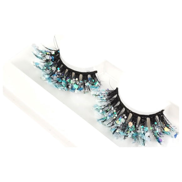 Vogacara 2 unids/set de pestañas ligeras y cómodas con lentejuelas para un aspecto Natural pero Difuminador de ojos P-12