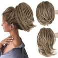 thumbnail image 3 of Messy Bun Hair Piece Clip In Ponytail Extension With Bendable Wire Natural Human Hair Updo Chignon For Women, 3 of 8