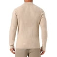 thumbnail image 3 of SUÉTER DE PULLOVER DE CUELLO ALTO PARA HOMBRE INSPIRE CHIC, CON CREMALLERA DE CUARTO, TEJIDO, COLOR BEIGE, 3 of 6