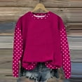thumbnail image 2 of UTSJKR Polka Dot Sweater for Women 2026 Fashion Winter Spring Chunky Crewneck Lantern Sleeve Loose Knit Pullover Sweaters Top Hot Pink L, 2 of 4