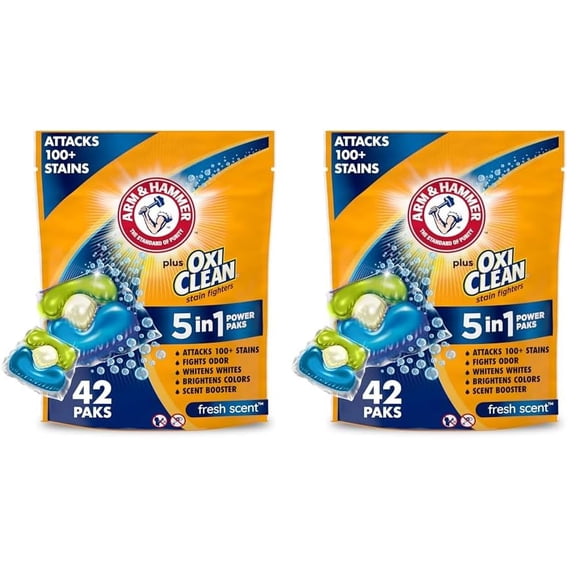 Detergente para ropa Arm & Hammer Plus OxiClean 5 en 1, 42 paquetes
