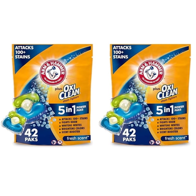Detergente para ropa Arm & Hammer Plus OxiClean 5 en 1, 42 paquetes
