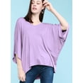 thumbnail image 4 of Made by Johnny Womens V-Neck Square Sleeves Oversized Loose Fit Top XXXL LILAC, 4 of 6