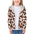 thumbnail image 3 of Kids Zip Up Hoodie for Boys Girls Toddler - brown cow print cute Lightweight Long Sleeve 3T Boys Girl Clothes, Sun Protection Windproof Jackets Hoodie Sweatshirt, 3 of 7