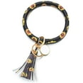 thumbnail image 1 of Key Holder for Wrist Key Bracelet Keychain PU Leather Big O Key Ring with Tassel, 1 of 4
