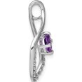 thumbnail image 2 of 14K White Gold Amethyst And Diamond Pendant (Width 12.75) (Length 24) - Jbsp, 2 of 5