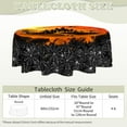 thumbnail image 3 of Halloween Round Tablecloths 60 Inch Vintage Castle Bats Spider Web Washable Polyester Table Cover for Picnic, Party, Outdoor, Dinner, Dining Tabletop Decoration, 3 of 6