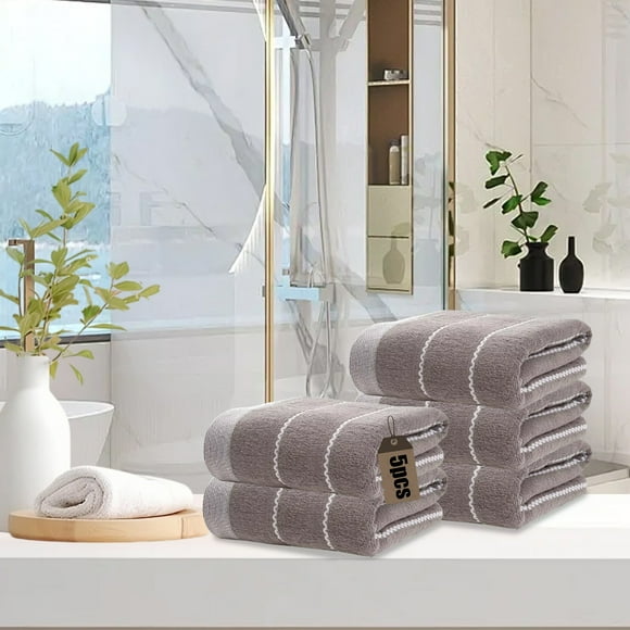 5 Piece Towel Set Soft Absorbent Towels Household Towels Gift Towels For Hand Gym Beauty Spa And Home Hair Care