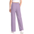 thumbnail image 4 of Girls High Waist Draped Straight Leg Trousers Casual Suit Style Pants with Pleated Front and Functional Pockets, 4 of 6