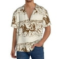 thumbnail image 2 of Picia Western Desert Cowboys1 Men's Linen Shirts Short Sleeve Cuban Beach Shirts Casual Shirts Button Down Shirt for Men Beach Summer Wedding Shirt-X-Large, 2 of 7