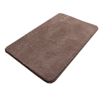 Soft Fluffy Bathroom Rugs Absorbent Non-Slip 16"x24" Brown Plush Bath Mats Tub and Shower Small Rug Machine Washable