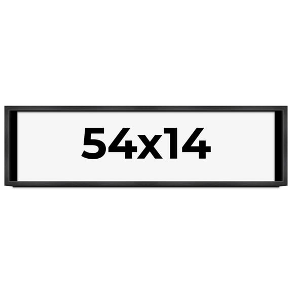 54x14 Frame Black Charcoal Grey Wood Textured Picture Frame | 0.75 Inch Moulding Width | Gunmetal