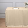 thumbnail image 2 of Efavormart 8FT Fitted Nude Polyester Rectangular Table Cover for Wedding Party Dining Banquet Restaurant Kitchen Home and Multi-Use, 2 of 11