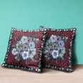 thumbnail image 4 of Flowers Throw Pillow with Removable Cover in Red Gray 20x20, 4 of 5