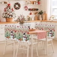 thumbnail image 2 of Christmas Snowman Chair Covers Set of 4 Xmas Tree Socks Ball Red Linen Winter Chair Back Covers Stretch Removable Washable Slipcovers Protector for Dining Room Kitchen Party Decor, 2 of 5