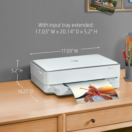 HP - ENVY 6055e Wireless Inkjet Printer with 3 months of Instant Ink Included with HP+ - White