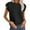 Black, variant on OSOLU Solid Color Summer New Ruffle Edged Fashion Sweet Fresh Versatile Tops T-Shirt Tee Classic Women Tops Dressy Casual