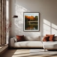 thumbnail image 2 of Bow Bridge in Autumn, Central Park - Manhattan New York Photography Autumn Bridge Boat Scenic Nature Water Landscape Black Framed Wall Art Print 12 x 16 inches, 2 of 4