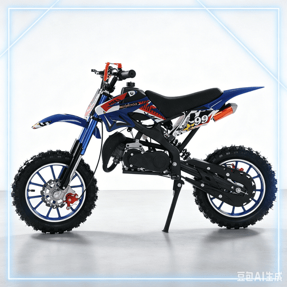 Mini Dirt Scooter Bike Pocket,49cc 2-Stroke Kids Dirt Bike, Gas Power Off Road Mini Pocket Motorcycle with Front Rear Disc Brakes, Racing Max Speed 40km/H Blue