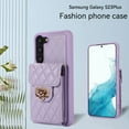 thumbnail image 4 of Nalacover Crossbody Wallet Case for Samsung S22, [6 Card Slots] Leather Purse Phone Case Luxury Buckle Closure Card Holder Shoulder Strap Handbag Case Women for Samsung Galaxy S22, Purple, 4 of 11