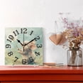 thumbnail image 2 of Cute Mouse Dandelion Wall Clock Square Silent Non Ticking Battery Operated Clock for Home Bathroom Kitchen Bedroom Living Room, 2 of 8