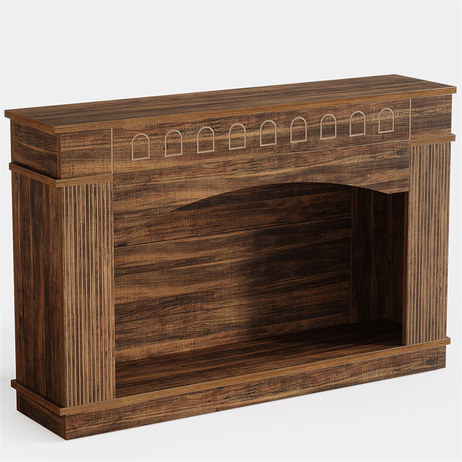 Demi Bonn 47" Farmhouse Console Table, 2-Tier Sofa Table Entryway Table for Hallway, Bedroom, Living Room, Brown