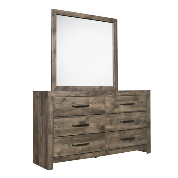 New Classic Furniture Misty Lodge 2-Piece Wood Dresser with Mirror Set in Gray