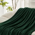 thumbnail image 4 of Exclusivo Mezcla Waffle Textured Soft Fleece Blanket, Queen Size Bed Blanket, Cozy Warm and Lightweight (Forest Green, 90"x90"), 4 of 6