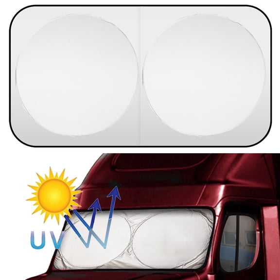 XUKEY 75''x35'' Foldable Large Truck Sun Shade Windshield Sun Visor UV Block Cover for Pickup Truck RV Van SUV