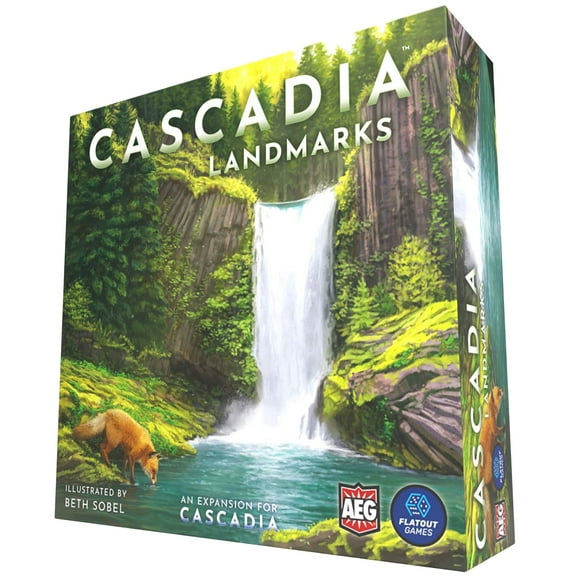 AEG: Cascadia Landmarks - Expansion, Puzzle & Tile Placement Board Game, Animal & Nature Themed, Alderac Entertainment Group, Flatout Games, Ages 10 , 1-6 Players, 30-45 Min