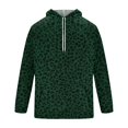 thumbnail image 6 of Men's Leopard Print Hoodie, Trendy Long Sleeve Drawstring Hooded Sweatshirt , Loose Fit Streetwear Pullover with Pocket Dark Green L, 6 of 6