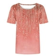 thumbnail image 4 of Aqestyerly Haut à Manches Courtes en Solde, T-Shirt Décontracté Imprimé Col Rond pour Femmes, Rose(m), 4 of 4