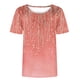 thumbnail image 4 of Puntoco Liquidación de blusas cortas para mujer, blusa informal de manga corta con cuello redondo y estampado para mujer, 4 of 4