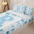 thumbnail image 3 of Castle Fairy Blue Cherry Bow Letter R Zipper Twin Comforter Sets with Fitted Sheet and 2 Pillowcases for Girls,Cartoon Fruit Zipper Bedding Set,4-Piece,Reversible, 3 of 6