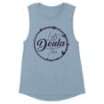 thumbnail image 1 of Let's Doula This Women's Muscle Tank Medium Stonewash Denim, 1 of 5