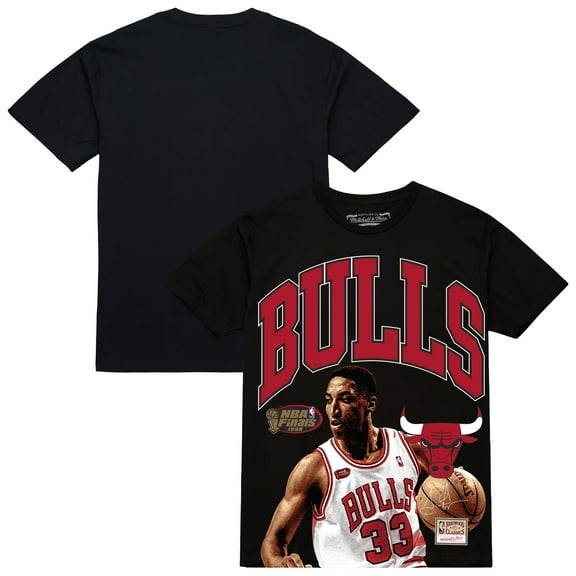 Men's Mitchell & Ness Scottie Pippen Black Chicago Bulls Hardwood Classics Player Arch T-Shirt