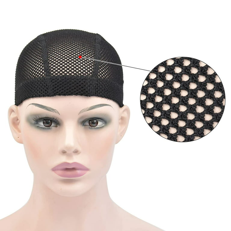  Donna Mesh Dome Wig Cap Black, lightweight, thick band