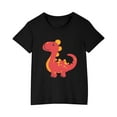 thumbnail image 3 of Odeerbi Kids Boys Girls T-shirt Dinosaur Print Short Sleeve Cotton Tee Tops Kids Fashion Cute Round Neck Cartoon Print Tees Black, 3 of 5