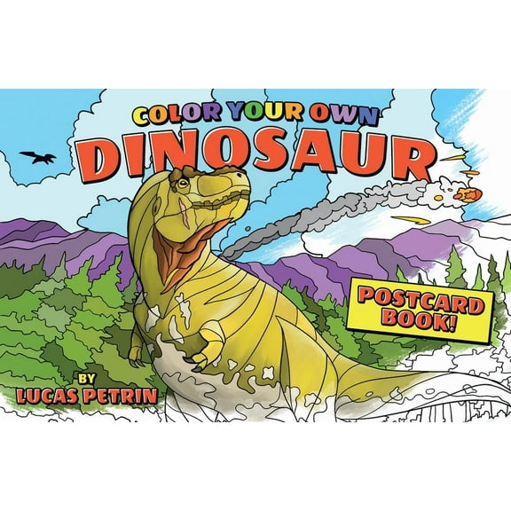 Color Your Own Dinosaur Postcard Book, (Paperback)