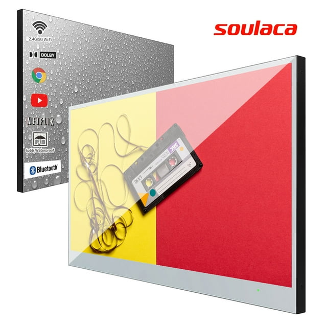 Soulaca 32 inches Smart Magic Mirror Led Television For Bathroom Waterproof Television with WiFi Bluetooth