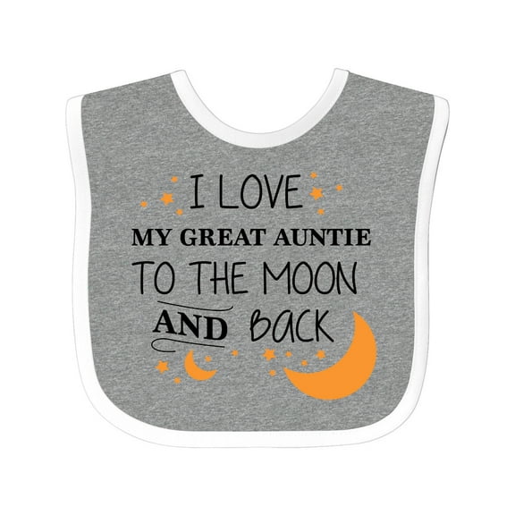 Inktastic I Love My Great Auntie to the Moon and Back Boys or Girls Baby Bib