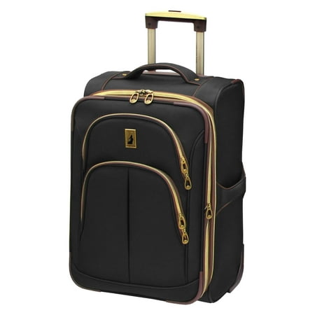 london fog  coventry collection black 21-inch expandable carry-on rolling upright