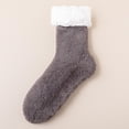 thumbnail image 4 of HNMKIU Thermal Knee High Lined Socks Non Winter Warm Sleep Footwear For Indoor Home Comfort And Cozy Soft Floor Grip Grey,One Size, 4 of 4