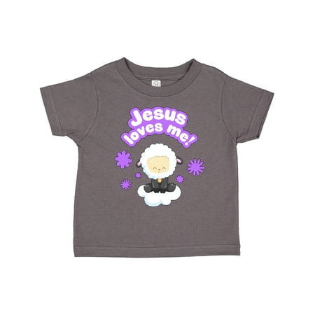

Inktastic Jesus Loves Me Cute Lamb and Flowers Gift Toddler Boy or Toddler Girl T-Shirt