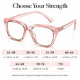 thumbnail image 4 of Reading Glasses for Women, Square Readers for Near Intermediate & Distance Vision, Lightweight Full Rim Fashion Eyeglasses,Pink - +3.00,Blue Light Blocking, 4 of 4