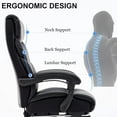 thumbnail image 3 of HOBLOC Ergonomic Office Chair, Big and Tall Home Office Chair, Wide Seat Executive Office Chair with High Back and Footrest, Pu Leather Computer Desk Chairs, Rolling Swivel Task Chair, Black, 3 of 5